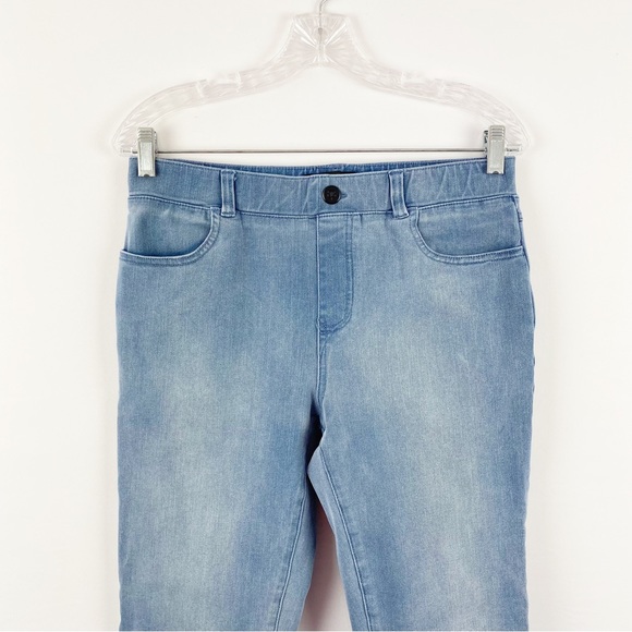 Betabrand Size M S-Petite Light Wash Blue Straight-Leg Yoga Denim Jeans - Picture 4 of 8